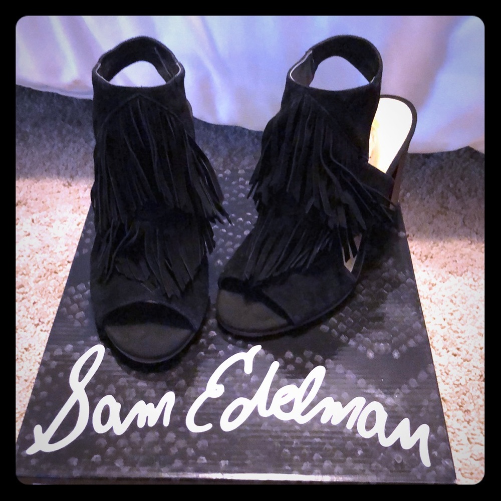 Sam Edelman Elaine Black Suede Shoes, Size 6